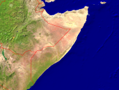 Somalia Satellite + Borders 1600x1200